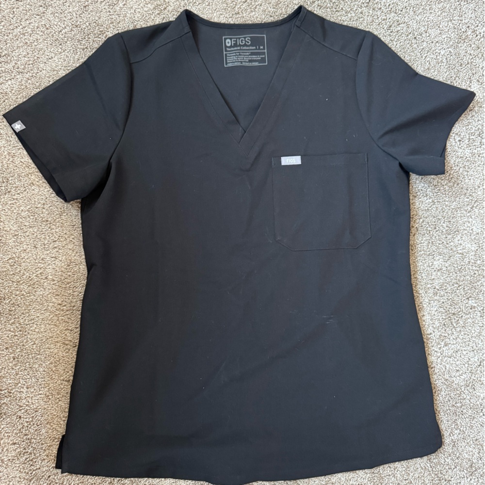 NWT Figs Black Scrub Top & Pants (Medium)